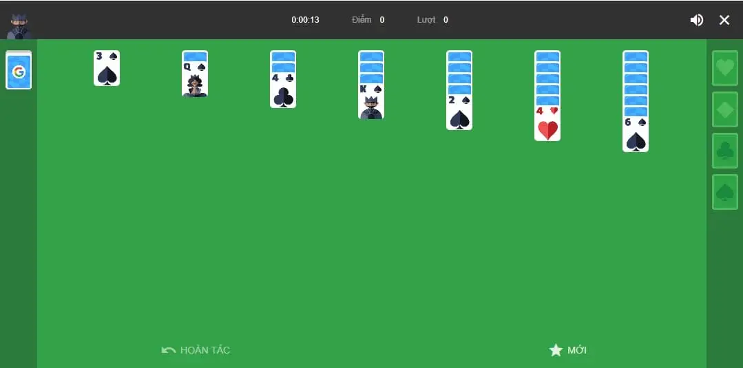Bài Solitaire Google