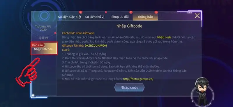 code Liên Quân 4