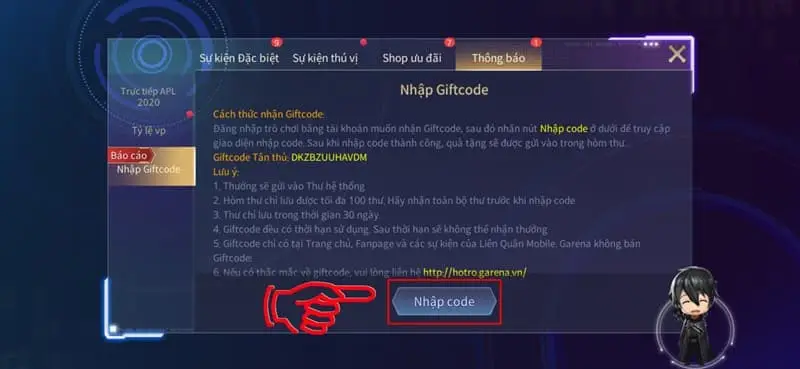 code Liên Quân 5